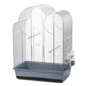 Ollesch Vogelkäfig »Vogelkäfig Eliza Chrom grau Vogelheim mit Zubehör«