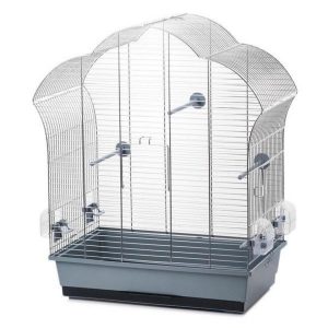 Ollesch Vogelkäfig »Vogelkäfig Laura Chrom grau Vogelheim mit Zubehör«