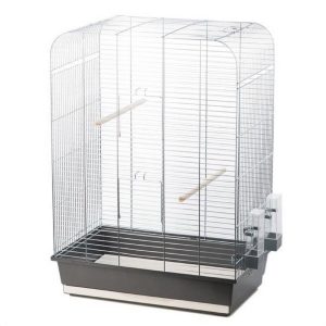 Ollesch Vogelkäfig »Vogelkäfig Nina Chrom grau Vogelheim mit Zubehör«