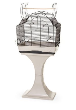 Ollesch Vogelkäfig »Vogelkäfig Wellensittich Kanarien mit Ständer & Freisitz«