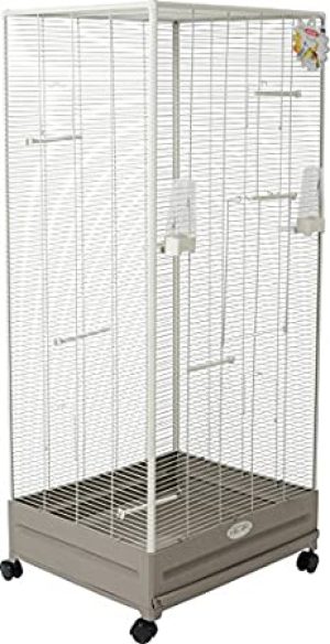 Zolux Camille Voliere für den Innenbereich, für exotische Vögel, 55 x 66 x 152 cm, Olivgrün