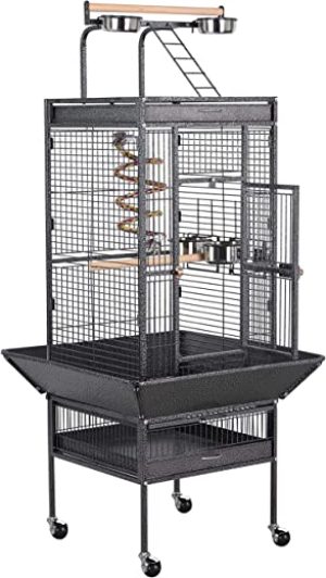 Yaheetech Vogelvoliere großer Vogelkäfig Vogelhaus Papageienkäfig Tierkäfig 156 cm hoch