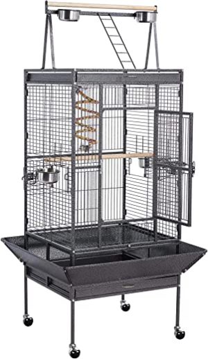 Yaheetech Vogelvoliere Vogelkäfig Vogelbauer Vogelhaus Außenmaße 81 x 76 x 174 cm