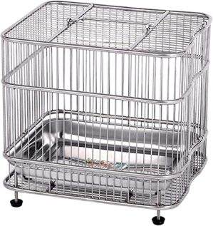 GLOOOB Vogelvoliere großer Vogelkäfig Edelstahl Vogelkäfig Bad Metall Hohe Qualität Demontage Aviary Pet Zubehör Dekorativer Vogelkäfig (Size : Small)