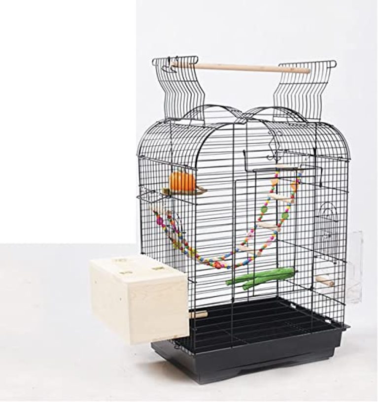 Großer Vogelkäfig Für Wellensittiche - 92cm Voliere Metall Weiß