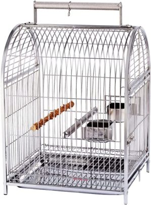 GLOOOB Vogelvoliere großer Vogelkäfig Haushalt Papagei Vogelkäfig Edelstahl Vogelkäfig Tiger Haut Schwarz Phoenix Käfigständer mit tragbarer for…