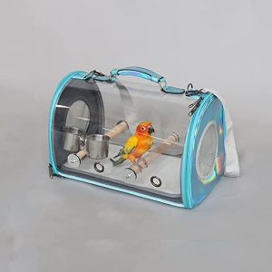 GLOOOB Vogelvoliere großer Vogelkäfig Haustier-Vogel-Papagei-Träger transparenter atmungsaktiver Reisekäfig, Leichter Vogelträger, Vogel-Reisekäfig…
