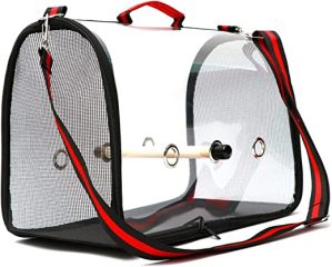 GLOOOB Vogelvoliere großer Vogelkäfig Leichter Vogel Trägerkäfig Transparent Klare Atmungsaktive Papageien Reisetasche Kleine Tier Tragbare…
