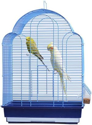 GLOOOB Vogelvoliere großer Vogelkäfig Modische Birdcage Tiger Skin Black Pfingstroy Parrot Schmiedeeiser Birdcage mit Fütterungsschale for kleine…