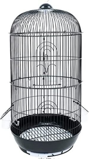 GLOOOB Vogelvoliere großer Vogelkäfig Rundheit Birdcage Der Papageikäfig Große Größe Luxus Villa Weiße Birdcage Cockatiel Pfingstrose Vogel Birdie…