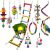 10 Packungen Vogelschaukel-Kauspielzeug – Glockenspielzeug für Papageien-Hängematte, Papageienkäfig-Spielzeug, Vogelstange mit hängenden Holzperlen…