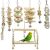 7 Stück Vogel Papagei Schaukel Kauspielzeug – Naturholz Hängeglocke Vogelkäfig Spielzeug geeignet für Vogel Papagei Ara Afrikanisches Grau Sittich…