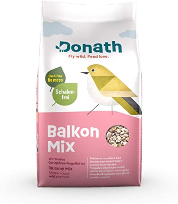Donath Balkon Mix – schalenfreie Mischung für einen sauberen Balkon – wertvolles Ganzjahres Wildvogelfutter – aus unserer Manufaktur in…