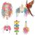 Hängendes Vogelspielzeug mit Glocke, Holzleiter für Wellensittiche, Nymphensittiche, Sittiche und Triumphvögel, 5er-Pack