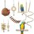 Natürliches Kokosnuss-Vogelnest, 7 Stück Vogel Papagei Glöckchen Swing Spielzeug, Vogelspielzeug Kauspielzeug aus Naturholz Hängematte für Kakadus,…